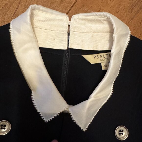 Psalter Elite Dress – Size 38 – Removable Collar – A-Line – Shoulder Pads - Picture 4 of 11